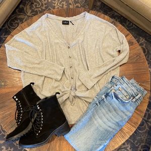 Urban Outfitters Out From Under JoJo oversize Thermal button front top